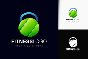 Fototapeta premium Fitness logo design with gradient