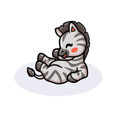 Cute happy baby zebra cartoon