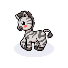 Cute happy baby zebra cartoon