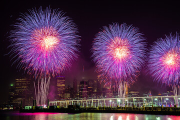 Obraz premium Fireworks over New York