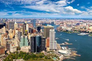 Fototapeta na wymiar Aerial view of Manhattan in New York