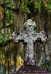 stone cross in the cemetery