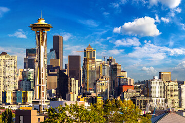 Obraz premium Seattle cityscape and Space Needle
