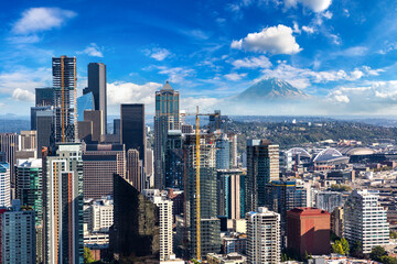Fototapeta na wymiar Aerial view of Seattle, USA