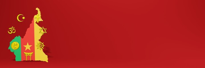 Data on the distribution of religion and diversity of pluralism in the country of Cameroon for website covers and social media feeds or posts
