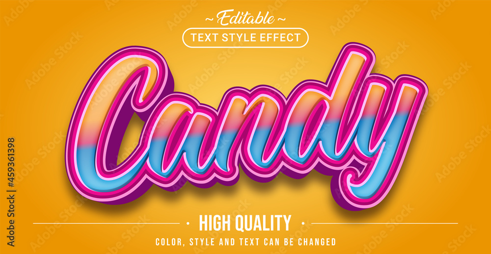 Poster Editable text style effect - Candy text style theme.