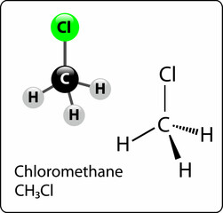 diagram of the chloromethane molecule