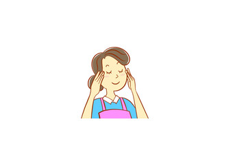 目のこめかみマッサージ