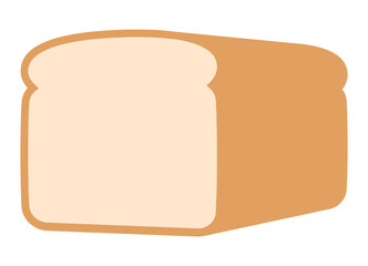 Loaf of sandwich white bread flat color vector icon for food apps and websites