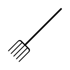 Pitchfork or hay fork line art vector icon for apps and websites