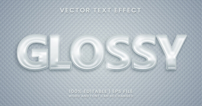 Glossy text, shiny editable text effect style