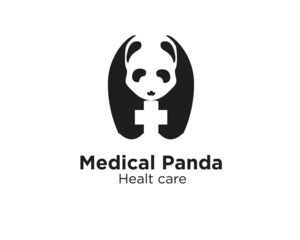 medical panda logo designs for health animal and medical pet service