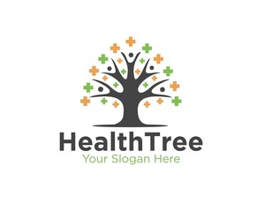Obraz na płótnie Canvas plus health tree logo designs for medical service and clinic or hospital symbols