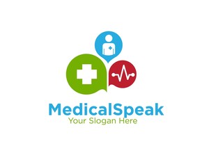 medical speak logo designs for app icon and clinic symbol and medical health care