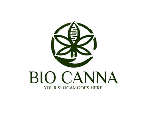 bio cannabis care logo designs for lab and health service