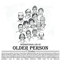 INTERNATIONAL DAY OF OLDER PERSON, POSTER AND BANNER
