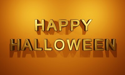 Happy Halloween glitter gold color letters