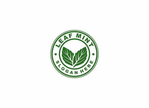 fresh and natural mint leaf logo