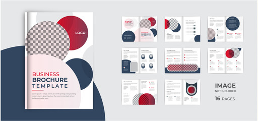 16 pages Modern corporate brochure design, minimalist corporate multipage brochure layout