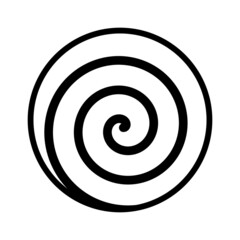 Danish swirl snail pastry line art vector icon for food apps and websites