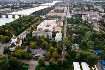 Obraz premium Picturesque city landscape of Tver with Assumption Cathedral, Russia