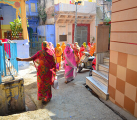 Indigenous women in the old part of Jodhpur, India