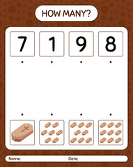 How many counting game with coffin. worksheet for preschool kids, kids activity sheet