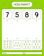 How many counting game with zombie's hand. worksheet for preschool kids, kids activity sheet