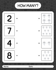 How many counting game with ghost. worksheet for preschool kids, kids activity sheet