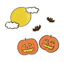 ハロウィン かぼちゃ  手描きイラスト