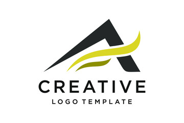 modern a letter luxury logo design 