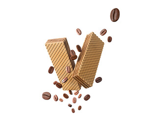 crispy wafer four layers of delicious coffee cream filling, coffee bean splashing