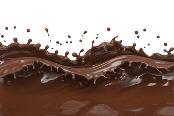 Chocolate or cocoa splash abstract background, 3d rendering Include clipping path.