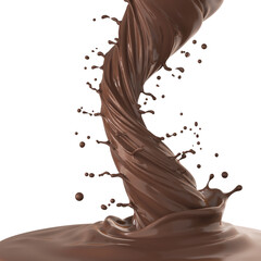 Dark Chocolate tornado or Twister shape Splash.