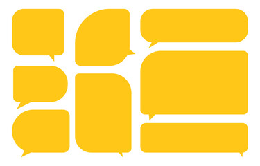 Set speech bubbles on white background. chat box or chat vector square and doodle message or communication icon Cloud speaking for comics and minimal message dialog