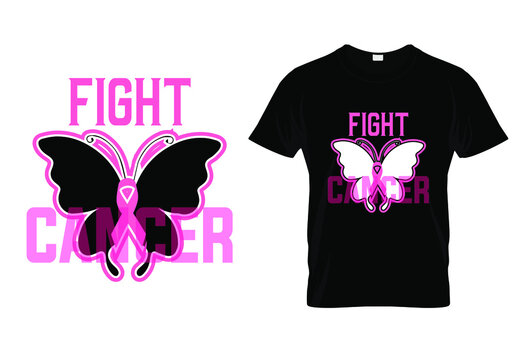 T shirt design with massage Fight cancer. Breast cancer t shirt design templet easy to print all purpose for man, women and children.