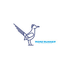 Road runner bird logo vector illustration design template