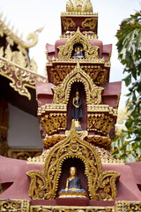 Fototapeta premium Stone statue of Buddha, outside the temple. Chiang Mai, Thailand