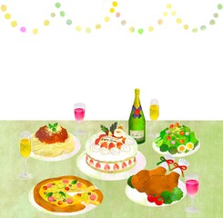 クリスマスパーティー　食卓