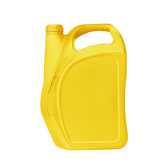 yellow gallon canister with engine oil isolated on white background