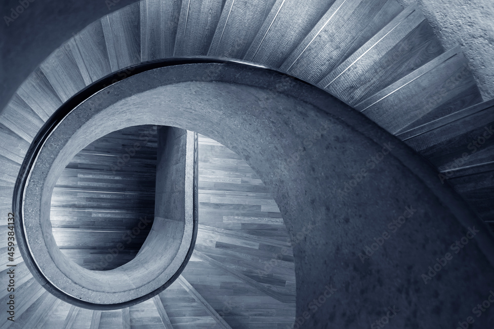 Poster modern spiral staircase. contemporary architecture abstract background