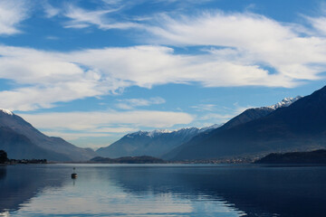 lake and mountains