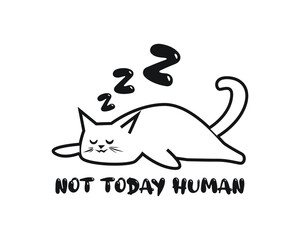 not human today cat typography design