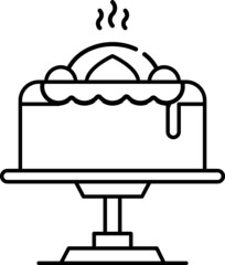 Fototapeta na wymiar Birthday cake icon in flat style isolated on grey background. For your design, logo. Vector illustration