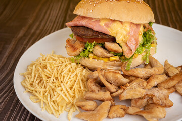 Salad-style sandwich with mozzarella cheese and chicken