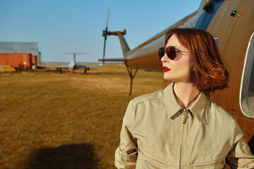 confident female pilot