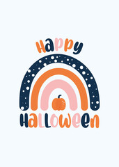 Happy halloween rainbow vector illustration