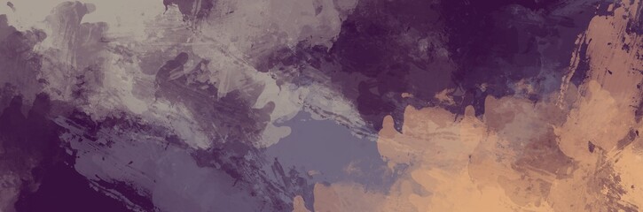 Naklejka premium Abstract painting art with dark purple and pastel yellow paint brush for presentation, website background, banner, wall decoration, or t-shirt design.