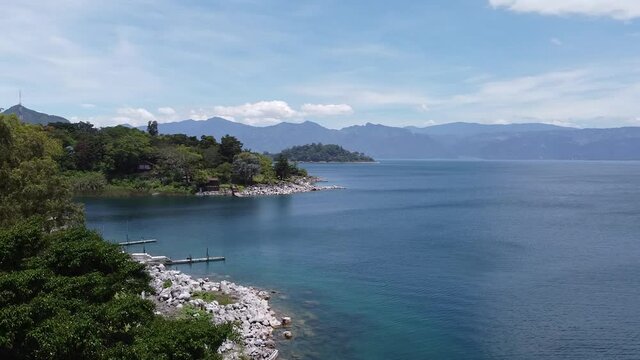 aerial view of lake atitlan in guatemala
