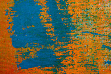 creative background, a spot of  colored primer rubbed on the surface of a linen canvas, temporary object, close, toning